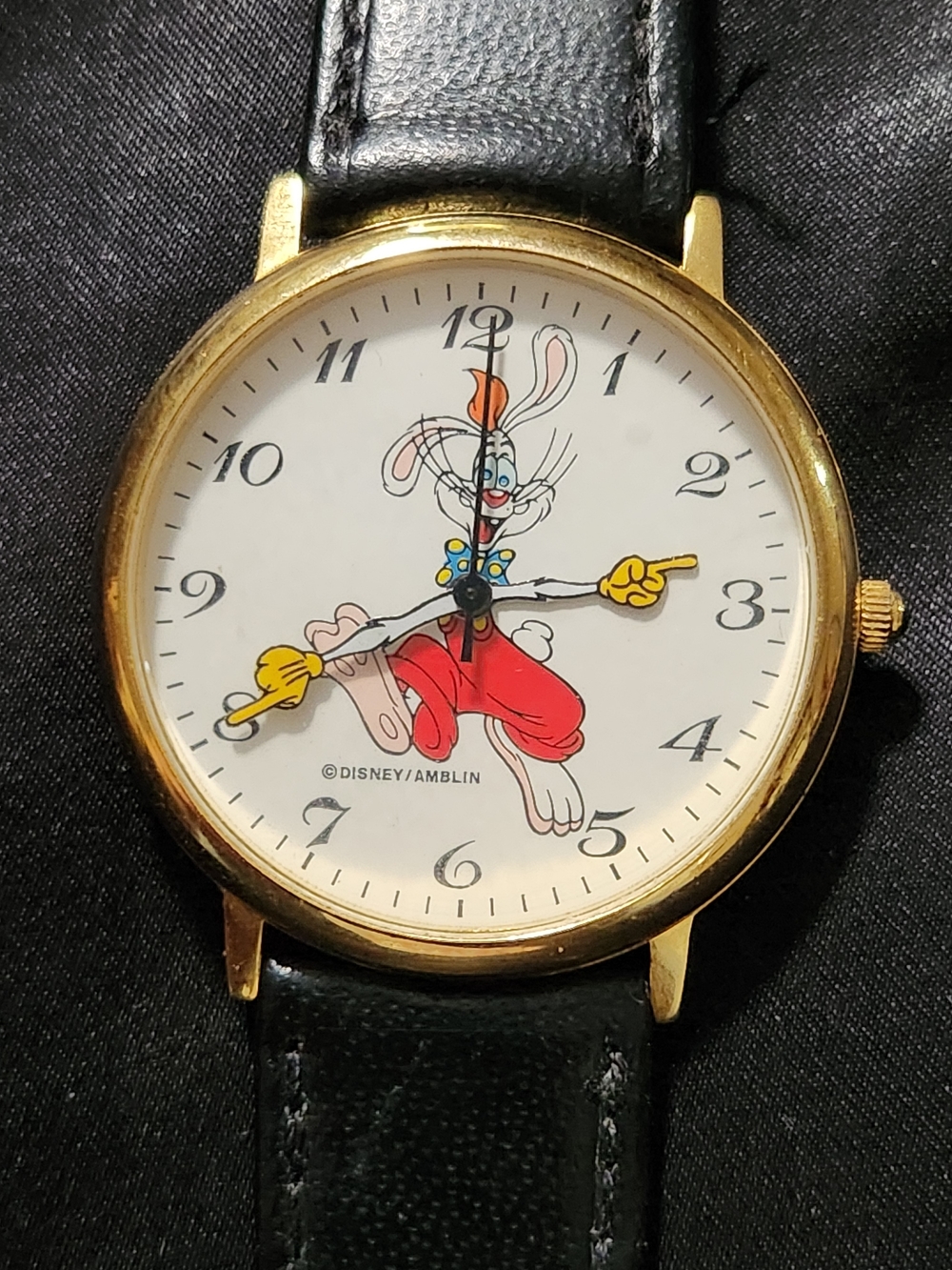 Disney Roger Rabbit Character Watch - Gold Case Black Strap